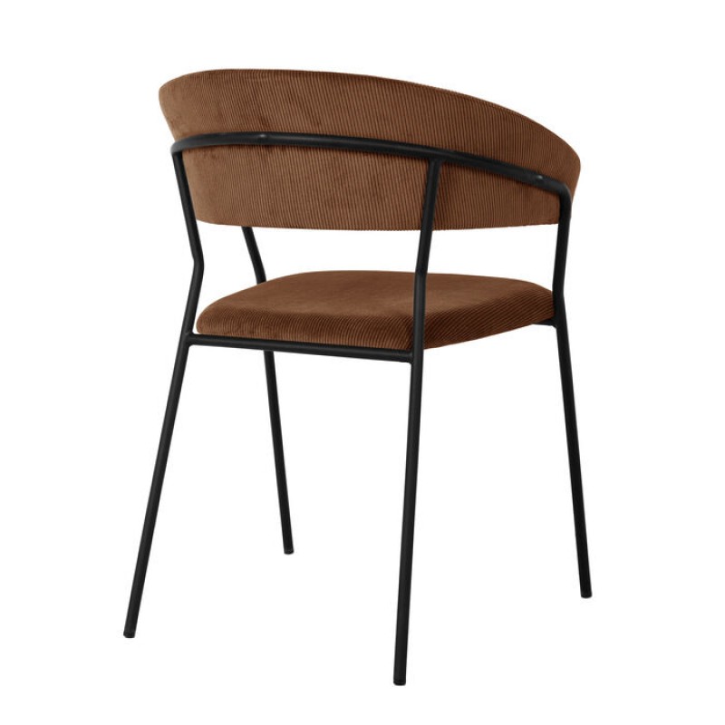 Chair with Armrest Belle Cord Brown